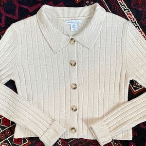 London Kaye Cream Button-Up Cardigan